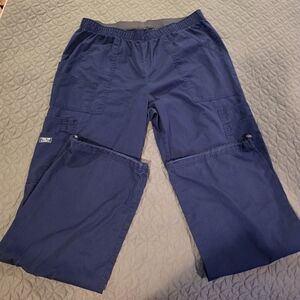 Cherokee Workwear Men's Unisex Navy Cargo Scrub Pants, Size Large Tall